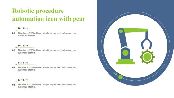 Robotic Procedure Automation Icon With Gear Formats PDF