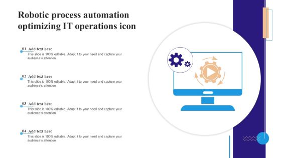 Robotic Process Automation Optimizing IT Operations Icon Clipart PDF Robotic Process Automation Optimizing IT Operations Icon Clipart PDF