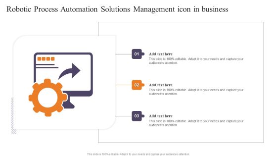 Robotic Process Automation Solutions Management Icon In Business Diagrams PDF Robotic Process Automation Solutions Management Icon In Business Diagrams PDF