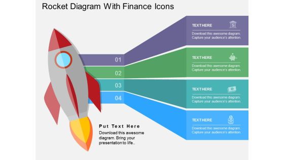 Rocket Diagram With Finance Icons Powerpoint Templates