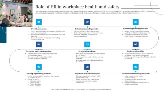 Role Of HR In Workplace Health And Safety Infographics PDF