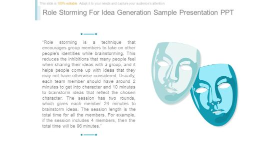 Role Storming For Idea Generation Sample Presentation Ppt