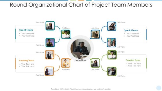 Round Organizational Chart Of Project Team Members Infographics PDF Round Organizational Chart Of Project Team Members Infographics PDF