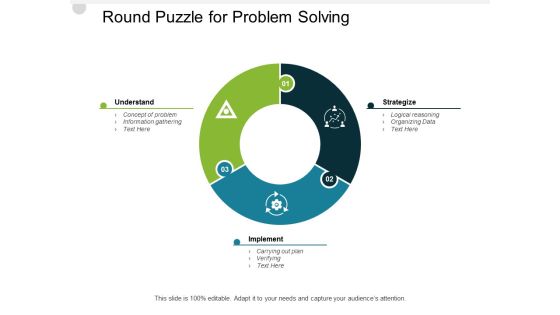 Round Puzzle For Problem Solving Ppt PowerPoint Presentation Summary Smartart