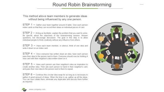 Round Robin Brainstorming Ppt PowerPoint Presentation Pictures Graphics