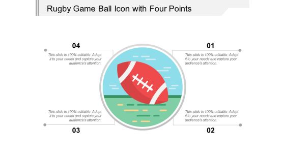 Rugby Game Ball Icon With Four Points Ppt PowerPoint Presentation File Themes Rugby Game Ball Icon With Four Points Ppt PowerPoint Presentation File Themes
