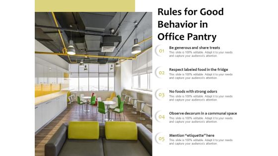 Rules For Good Behavior In Office Pantry Ppt PowerPoint Presentation File Slide Download PDF
