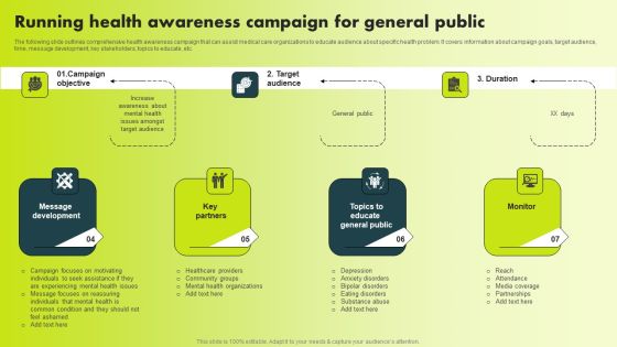 Running Health Awareness Campaign For General Public Structure PDF