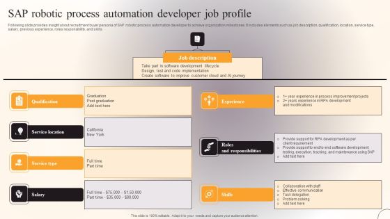 SAP Robotic Process Automation Developer Job Profile Information PDF SAP Robotic Process Automation Developer Job Profile Information PDF