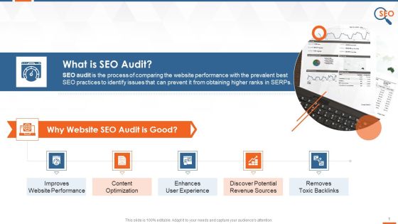 SEO Audit Benefits With Frontend And Backend Factors Training Ppt