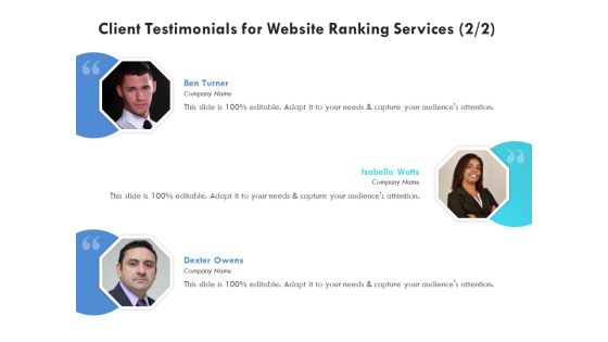 SEO Proposal Template Client Testimonials For Website Ranking Services Planning Ppt PowerPoint Presentation Information PDF SEO Proposal Template Client Testimonials For Website Ranking Services Planning Ppt PowerPoint Presentation Information PDF