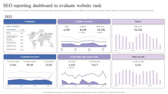 SEO Reporting Dashboard To Evaluate Website Rank Mobile Search Engine Optimization Guide Mockup PDF SEO Reporting Dashboard To Evaluate Website Rank Mobile Search Engine Optimization Guide Mockup PDF