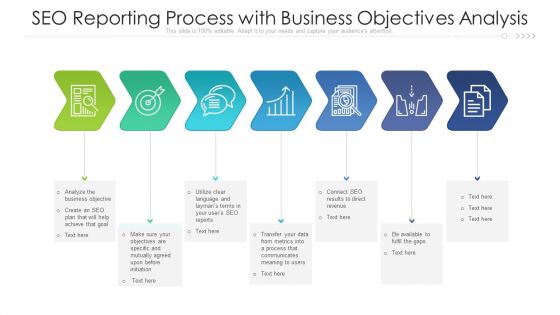 SEO Reporting Process With Business Objectives Analysis Ppt Infographics Gridlines PDF
