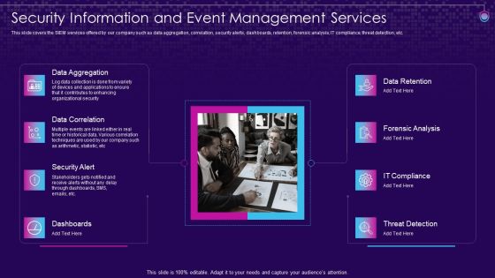SIEM Services Security Information And Event Management Services Ppt Ideas Design Ideas PDF SIEM Services Security Information And Event Management Services Ppt Ideas Design Ideas PDF