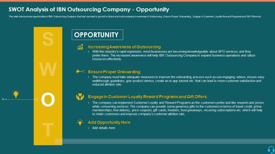 SWOT Analysis Of IBN Outsourcing Company Opportunity Topics PDF SWOT Analysis Of IBN Outsourcing Company Opportunity Topics PDF