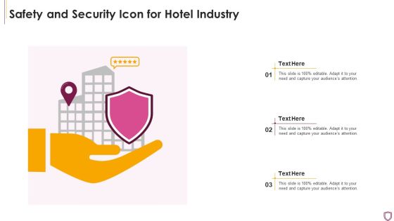Safety And Security Icon For Hotel Industry Formats PDF
