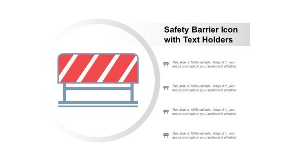Safety Barrier Icon With Text Holders Ppt Powerpoint Presentation Model Background Designs Safety Barrier Icon With Text Holders Ppt Powerpoint Presentation Model Background Designs