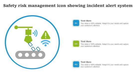 Safety Risk Management Icon Showing Incident Alert System Themes PDF
