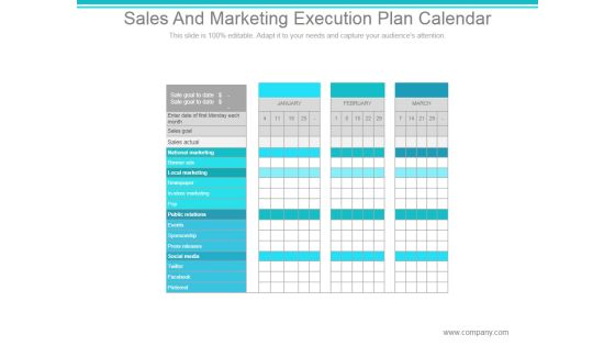 Sales And Marketing Execution Plan Calendar Ppt PowerPoint Presentation Model Sales And Marketing Execution Plan Calendar Ppt PowerPoint Presentation Model