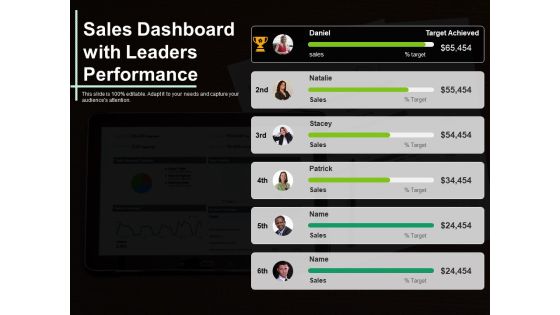 Sales Dashboard With Leaders Performance Ppt PowerPoint Presentation Diagram Ppt PDF Sales Dashboard With Leaders Performance Ppt PowerPoint Presentation Diagram Ppt PDF