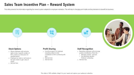 Sales Department Strategies Increase Revenues Sales Team Incentive Plan Reward System Inspiration PDF