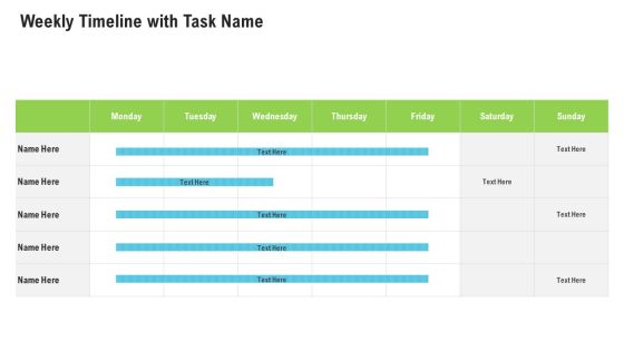 Sales Department Strategies Increase Revenues Weekly Timeline With Task Name Ideas PDF