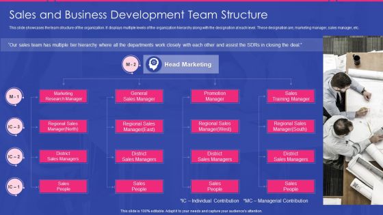 Sales Development Representative Playbook Sales And Business Development Team Structure Elements PDF