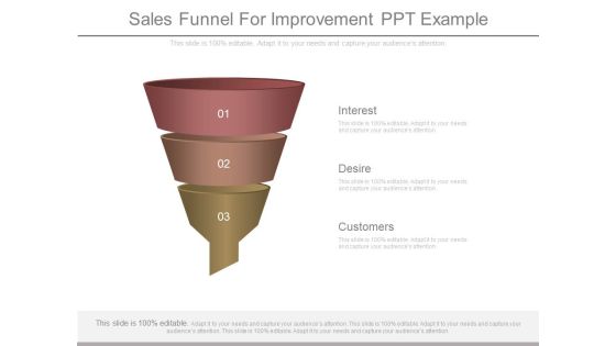 Sales Funnel For Improvement Ppt Example