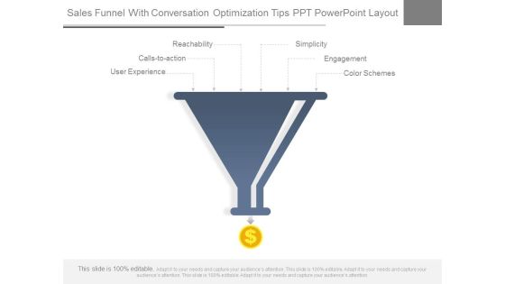 Sales Funnel With Conversation Optimization Tips Ppt Powerpoint Layout Sales Funnel With Conversation Optimization Tips Ppt Powerpoint Layout