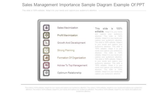 Sales Management Importance Sample Diagram Example Of Ppt