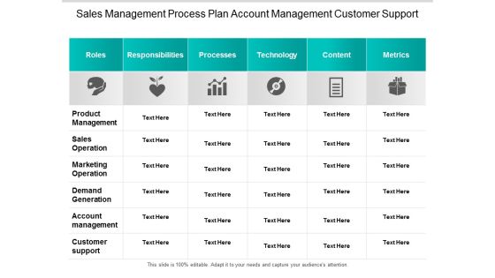 Sales Management Process Plan Account Management Customer Support Ppt Powerpoint Presentation Summary Design Templates