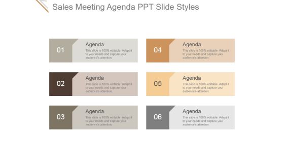Sales Meeting Agenda Ppt PowerPoint Presentation Summary
