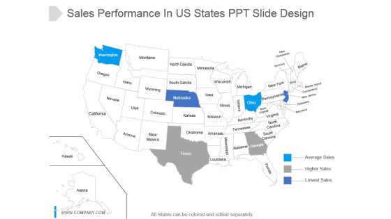 Sales Performance In Us States Ppt Slide Design Sales Performance In Us States Ppt Slide Design