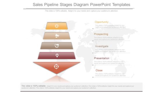 Sales Pipeline Stages Diagram Powerpoint Templates
