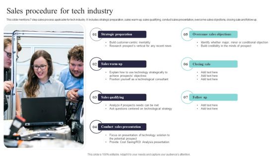 Sales Procedure For Tech Industry Clipart PDF