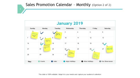 Sales Promotion Calendar Monthly Option Marketing Ppt PowerPoint Presentation Gallery Designs Download