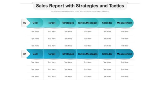 Sales Report With Strategies And Tactics Ppt PowerPoint Presentation Ideas Graphic Images