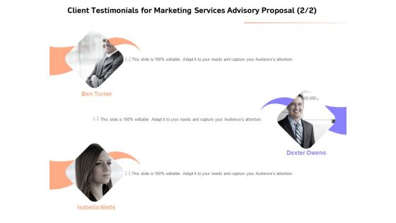 Sales Strategy Consulting Client Testimonials For Marketing Services Advisory Proposal Audience Infographics PDF Sales Strategy Consulting Client Testimonials For Marketing Services Advisory Proposal Audience Infographics PDF