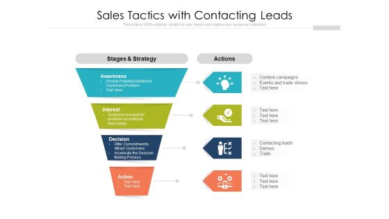 Sales Tactics With Contacting Leads Ppt PowerPoint Presentation Outline Aids PDF Sales Tactics With Contacting Leads Ppt PowerPoint Presentation Outline Aids PDF