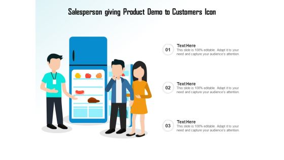 Salesperson Giving Product Demo To Customers Icon Ppt PowerPoint Presentation Layouts Graphics PDF Salesperson Giving Product Demo To Customers Icon Ppt PowerPoint Presentation Layouts Graphics PDF