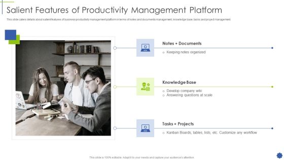 Salient Features Of Productivity Management Platform Summary PDF Salient Features Of Productivity Management Platform Summary PDF