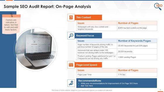 Sample Audit Report For On Page SEO Training Ppt Sample Audit Report For On Page SEO Training Ppt