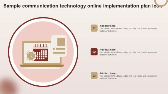 Sample Communication Technology Online Implementation Plan Icon Brochure PDF Sample Communication Technology Online Implementation Plan Icon Brochure PDF