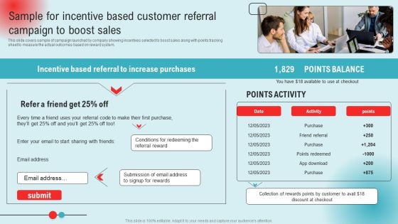 Sample For Incentive Based Customer Referral Campaign To Boost Sales Ppt PowerPoint Presentation File Model PDF Sample For Incentive Based Customer Referral Campaign To Boost Sales Ppt PowerPoint Presentation File Model PDF