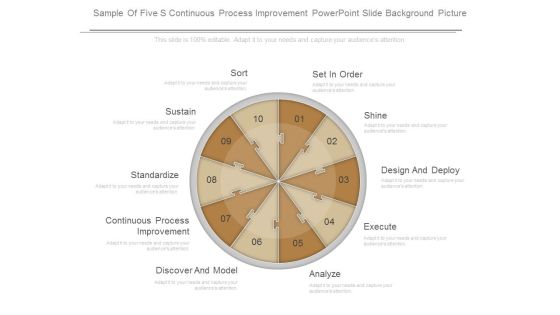 Sample Of Five S Continuous Process Improvement Powerpoint Slide Background Picture