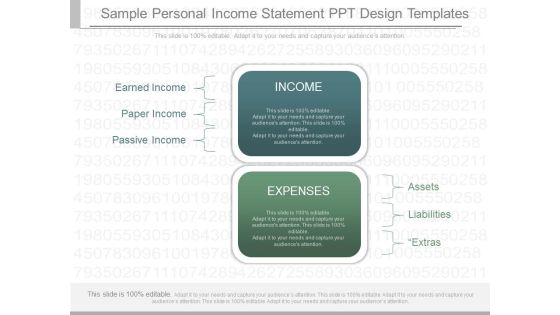 Sample Personal Income Statement Ppt Design Templates