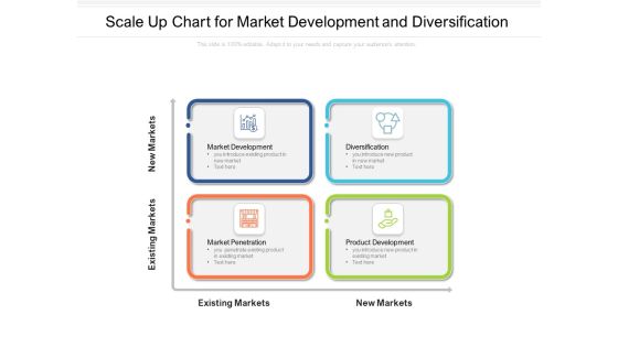 Scale Up Chart For Market Development And Diversification Ppt PowerPoint Presentation Gallery Vector PDF