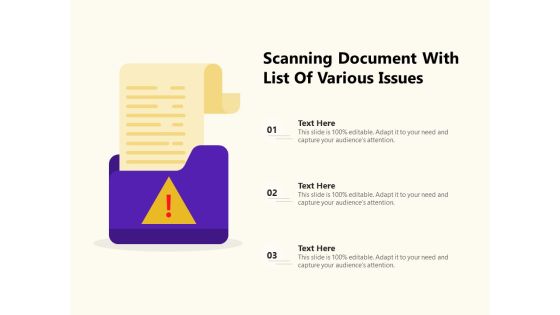 Scanning Document With List Of Various Issues Ppt PowerPoint Presentation File Aids PDF Scanning Document With List Of Various Issues Ppt PowerPoint Presentation File Aids PDF