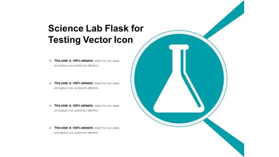 Science Lab Flask For Testing Vector Icon Ppt PowerPoint Presentation Styles Graphics Tutorials PDF