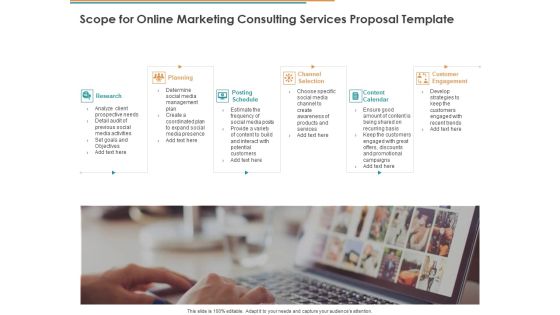 Scope For Online Marketing Consulting Services Proposal Template Ppt Outline Design Inspiration PDF Scope For Online Marketing Consulting Services Proposal Template Ppt Outline Design Inspiration PDF